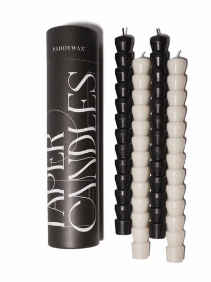 Taper Candle Set - Black and White (Set of 4)