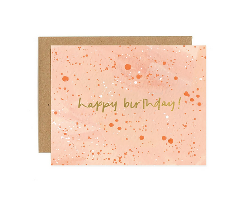 Speckled Zinnia Birthday Card