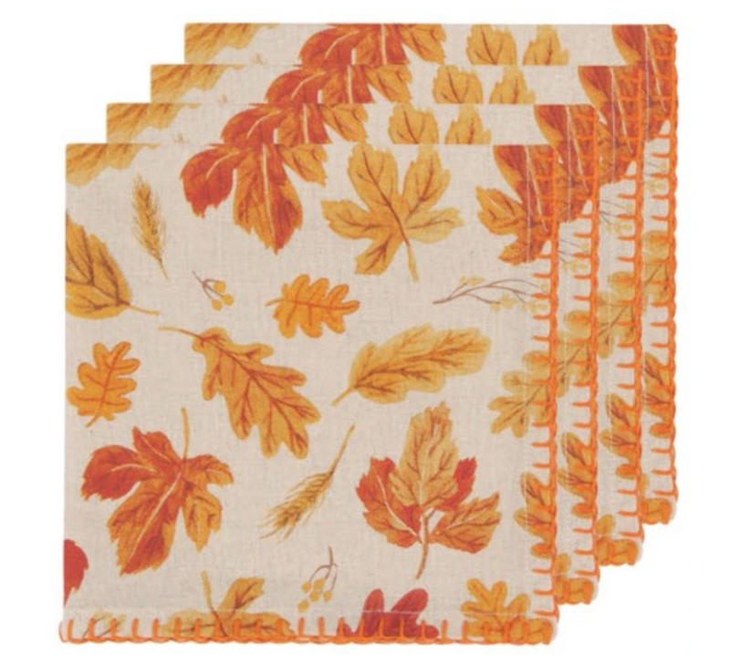 Autumn Harvest Print Napkins - Set of 4